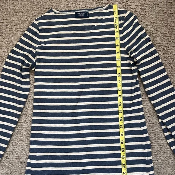 Saint James Blue and White Striped Top - Picture 4 of 6